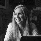 A black and white photograph of Jo Jones, Client Relationship Manager at Clancy Consulting
